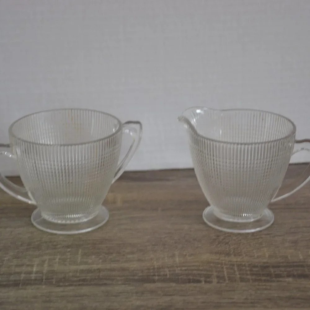 Art Deco Creamer & Sugar  Set